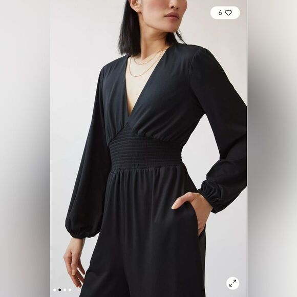 Anthropologie Hutch V-Neck Wide Leg Keyhole Jumpsuit L - Picture 2 of 10